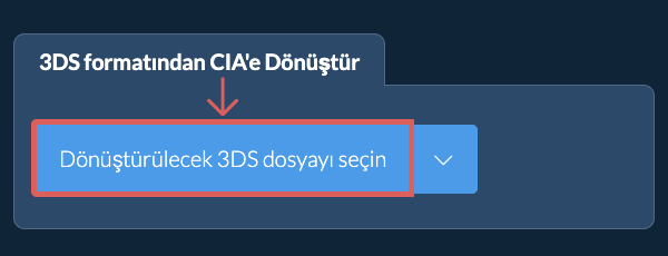 3DS formatından CIA'e Dönüştür