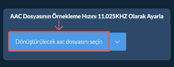 Dönüştürülecek aac dosyasını seçin