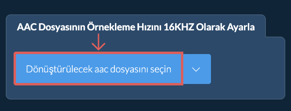 Dönüştürülecek aac dosyasını seçin