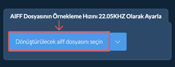 Dönüştürülecek aiff dosyasını seçin