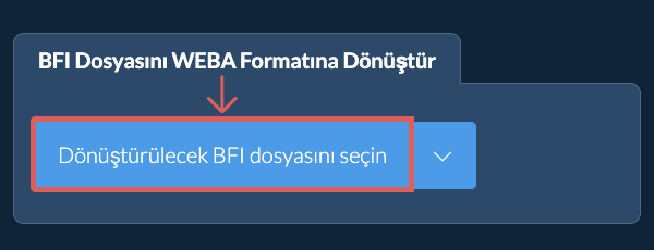 BFI Dosyasını WEBA Formatına Dönüştür