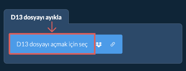D13 dosyayı ayıkla