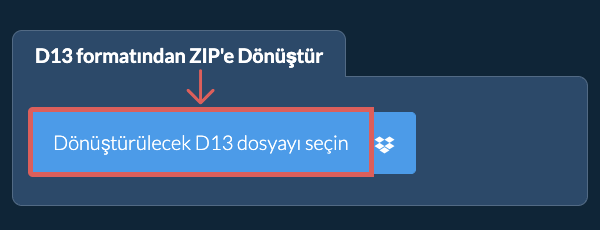 D13 formatından ZIP'e Dönüştür