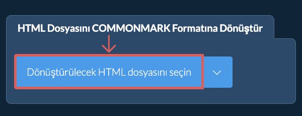 HTML Dosyasını COMMONMARK Formatına Dönüştür