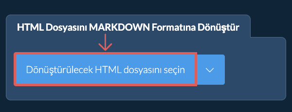 HTML Dosyasını MARKDOWN Formatına Dönüştür