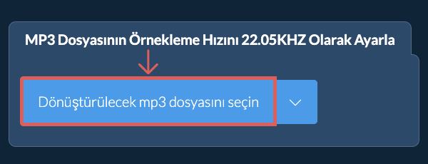 Dönüştürülecek mp3 dosyasını seçin