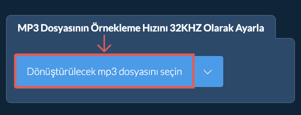 Dönüştürülecek mp3 dosyasını seçin