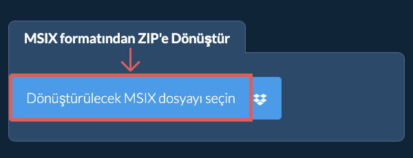 MSIX formatından ZIP'e Dönüştür