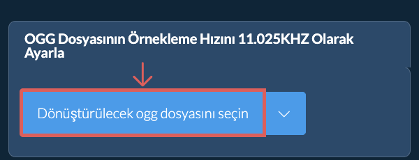 Dönüştürülecek ogg dosyasını seçin