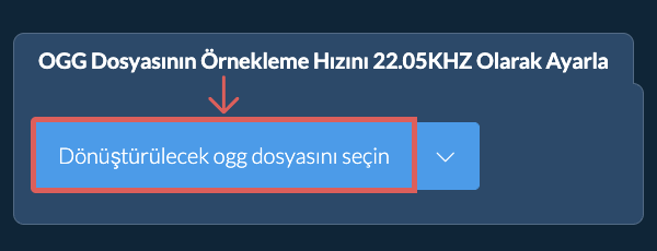 Dönüştürülecek ogg dosyasını seçin