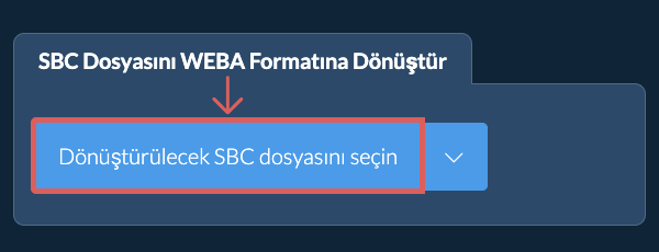 SBC Dosyasını WEBA Formatına Dönüştür