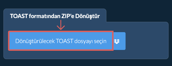 TOAST formatından ZIP'e Dönüştür