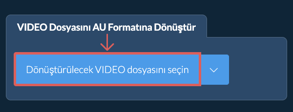 VIDEO Dosyasını AU Formatına Dönüştür