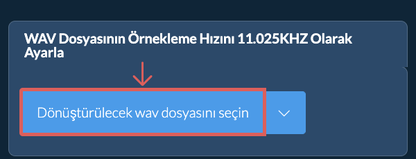 Dönüştürülecek wav dosyasını seçin