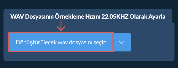 Dönüştürülecek wav dosyasını seçin