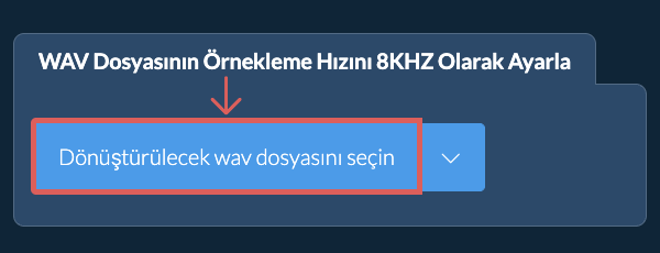 Dönüştürülecek wav dosyasını seçin