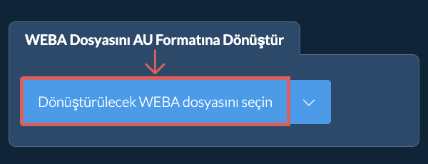 WEBA Dosyasını AU Formatına Dönüştür