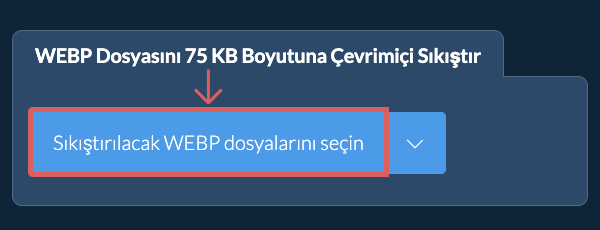WEBP Dosyasını 75 KB Boyutuna Çevrimiçi Sıkıştır