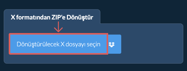 X formatından ZIP'e Dönüştür