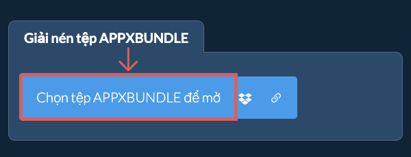 Giải nén tệp APPXBUNDLE