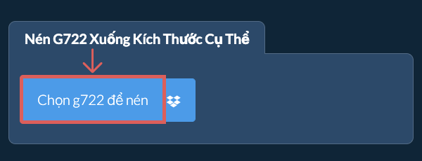 Nén g722 Dưới kích thước cụ thể