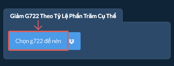 Giảm Kích Thước g722 Bởi tỷ lệ phần trăm cụ thể