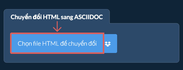 Chuyển đổi HTML sang ASCIIDOC
