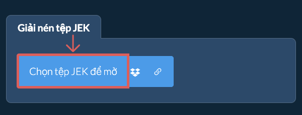 Giải nén tệp JEK