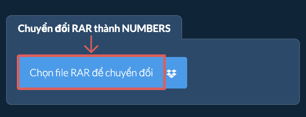 Chuyển đổi RAR thành NUMBERS