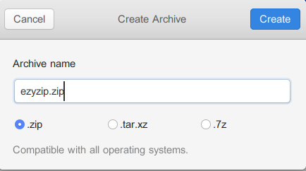 Give zip file a name