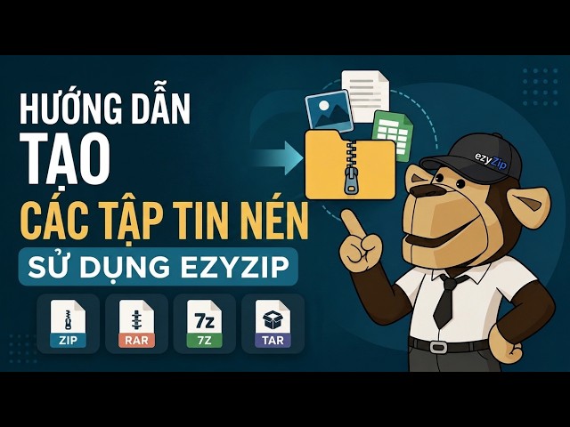 Cách tạo tệp lưu trữ pak trực tuyến với ezyZip (miễn phí, không cần cài đặt)